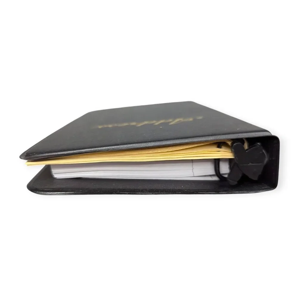 Black Address Spiral Bound Book with Individual Address Cards w/ Gold Lettering